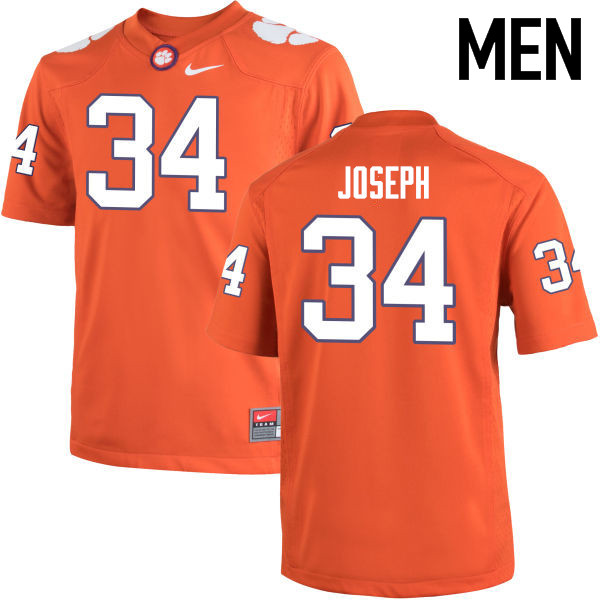 Men Clemson Tigers #34 Kendall Joseph College Football Jerseys-Orange - Click Image to Close